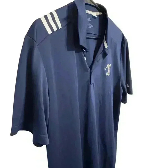 Men Adidas Navy Blue Golf Polo with Embroidered Mickey Mouse - Size Large - Picture 3 of 10